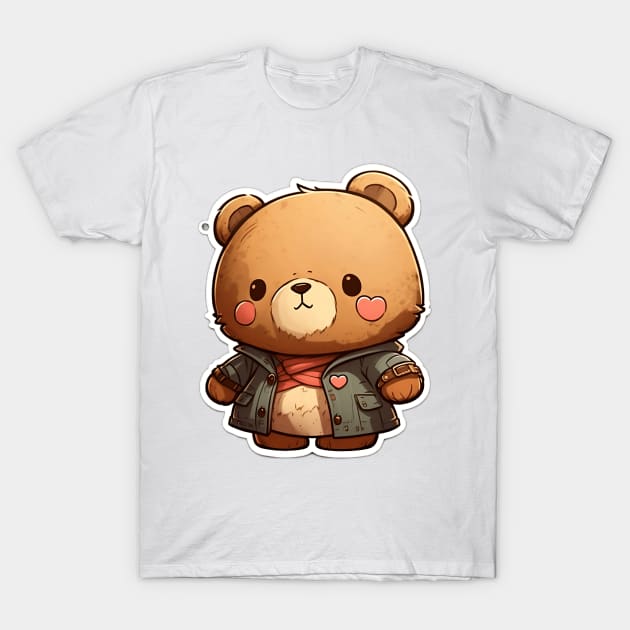 Cute Bear Cartoon Adventurer Adorable Kawaii Animal T-Shirt by kiddo200